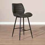 Bar stools-Industrial bar stool Morris anthracite 71 cm Microfibre-Dimehouse