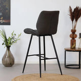 Bar stools-Industrial bar stool Morris anthracite 71 cm Microfibre-Dimehouse