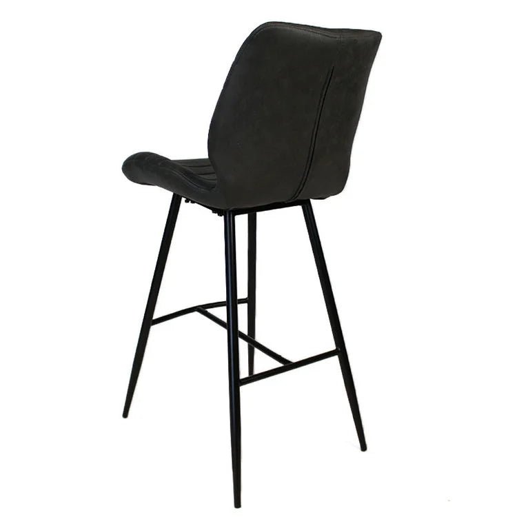 Bar stools-Industrial bar stool Morris anthracite 71 cm Microfibre-Dimehouse