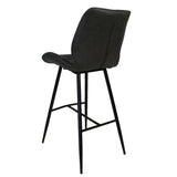 Bar stools-Industrial bar stool Morris anthracite 71 cm Microfibre-Dimehouse