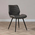 Dining room chairs-Industrial dining room chair Morris anthracite Microfiber-Dimehouse