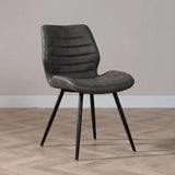 Dining room chairs-Industrial dining room chair Morris anthracite Microfiber-Dimehouse