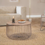 Coffee tables-Senna coffee table metal taupe-Dimehouse