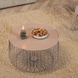 Coffee tables-Senna coffee table metal taupe-Dimehouse