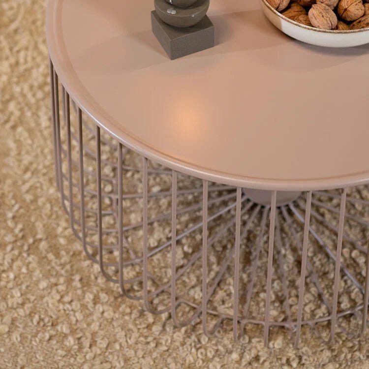 Coffee tables-Senna coffee table metal taupe-Dimehouse