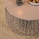 Coffee tables-Senna coffee table metal taupe-Dimehouse