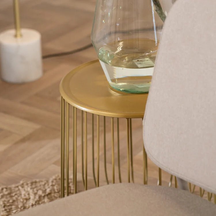 Coffee tables-Coffee table Tygo gold metal-Dimehouse