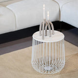 Coffee tables-Coffee table Tygo metal white Powder-coated metal-Dimehouse
