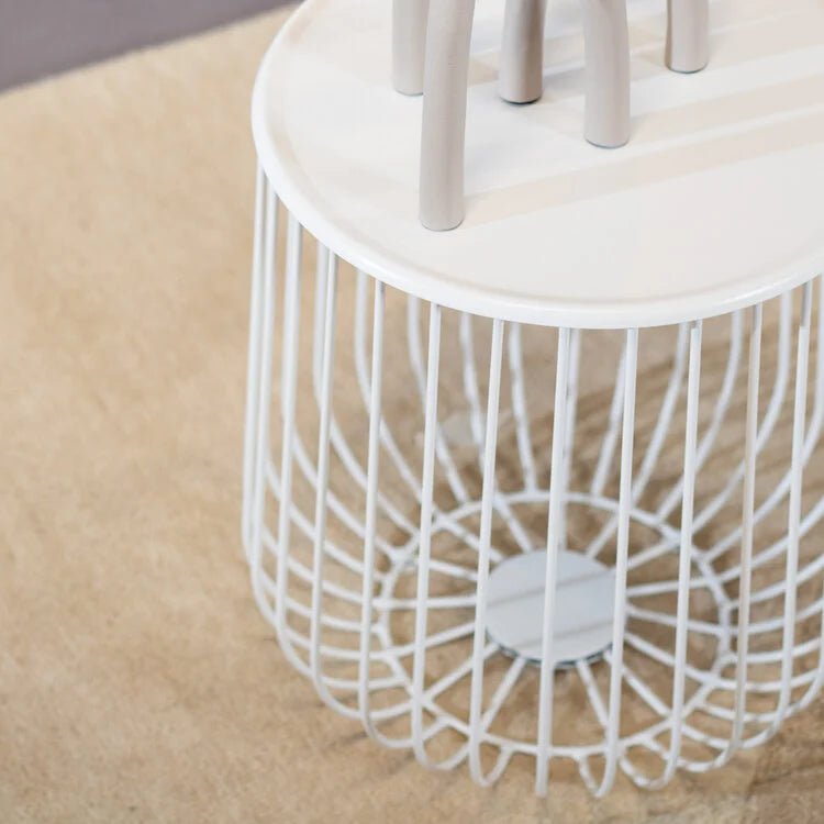 Coffee tables-Coffee table Tygo metal white Powder-coated metal-Dimehouse