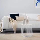 Coffee tables-Coffee table Tygo metal white Powder-coated metal-Dimehouse