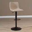 Bar stools-Scandinavian bar stool Eva swivel recycled fabric taupe 60-76 cm Recycled polyester 45 cm wide-Dimehouse