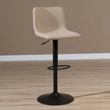 Bar stools-Scandinavian bar stool Eva swivel recycled fabric taupe 60-76 cm Recycled polyester 45 cm wide-Dimehouse