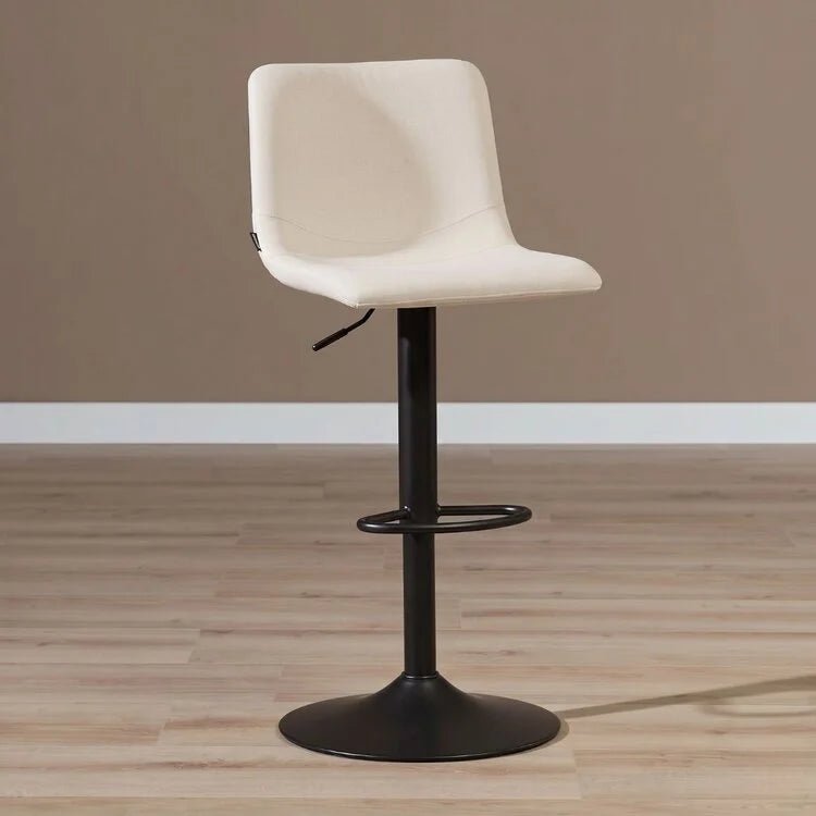 Bar stools-Scandinavian bar stool Eva rotatable recycled fabric off white 60-76 cm Recycled polyester 45 cm wide-Dimehouse