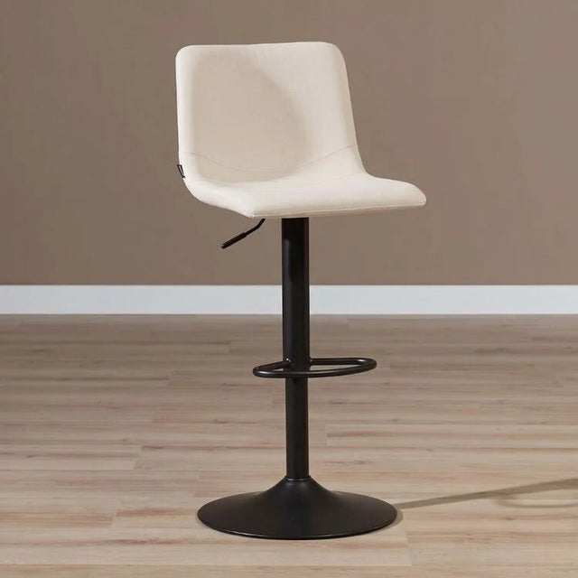 Bar stools-Scandinavian bar stool Eva rotatable recycled fabric off white 60-76 cm Recycled polyester 45 cm wide-Dimehouse