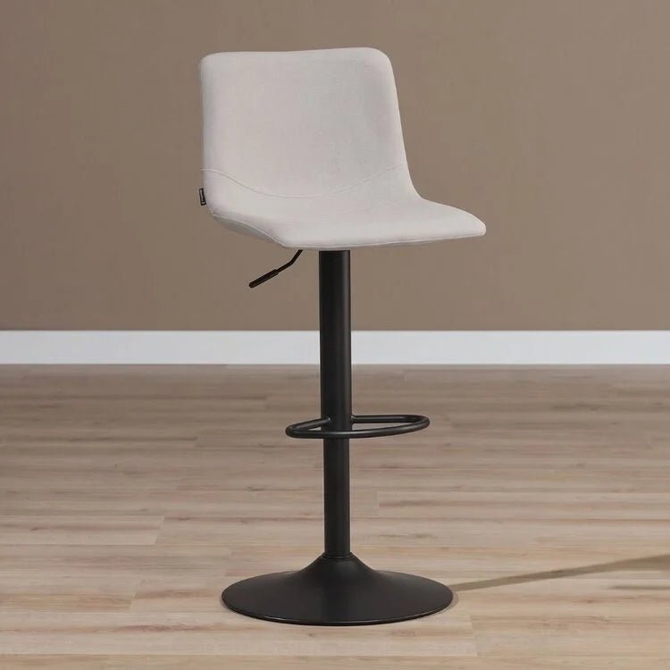 Bar stools-Scandinavian bar stool Eva swivel recycled fabric gray 60-76 cm Recycled polyester 45 cm wide-Dimehouse