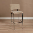 Bar stools-Velvet bar stool Aspen taupe 64-77 cm 47 cm wide-Dimehouse