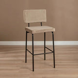 Bar stools-Velvet bar stool Aspen taupe 64-77 cm 47 cm wide-Dimehouse