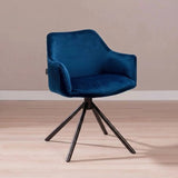 Dining room chairs-Velvet dining room chair Furtado swivel blue-Dimehouse