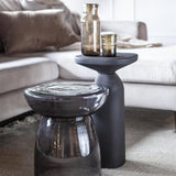 Design side table Melo black metal 54 cm high Aluminum