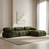Modular XXL corner sofa Bubble with ottoman - velvet green 