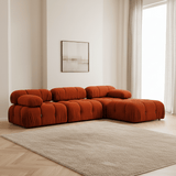 Modular XXL corner sofa Bubble with ottoman - orange red 