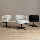 Swivel armchair Gino mottled fabric beige - image 3