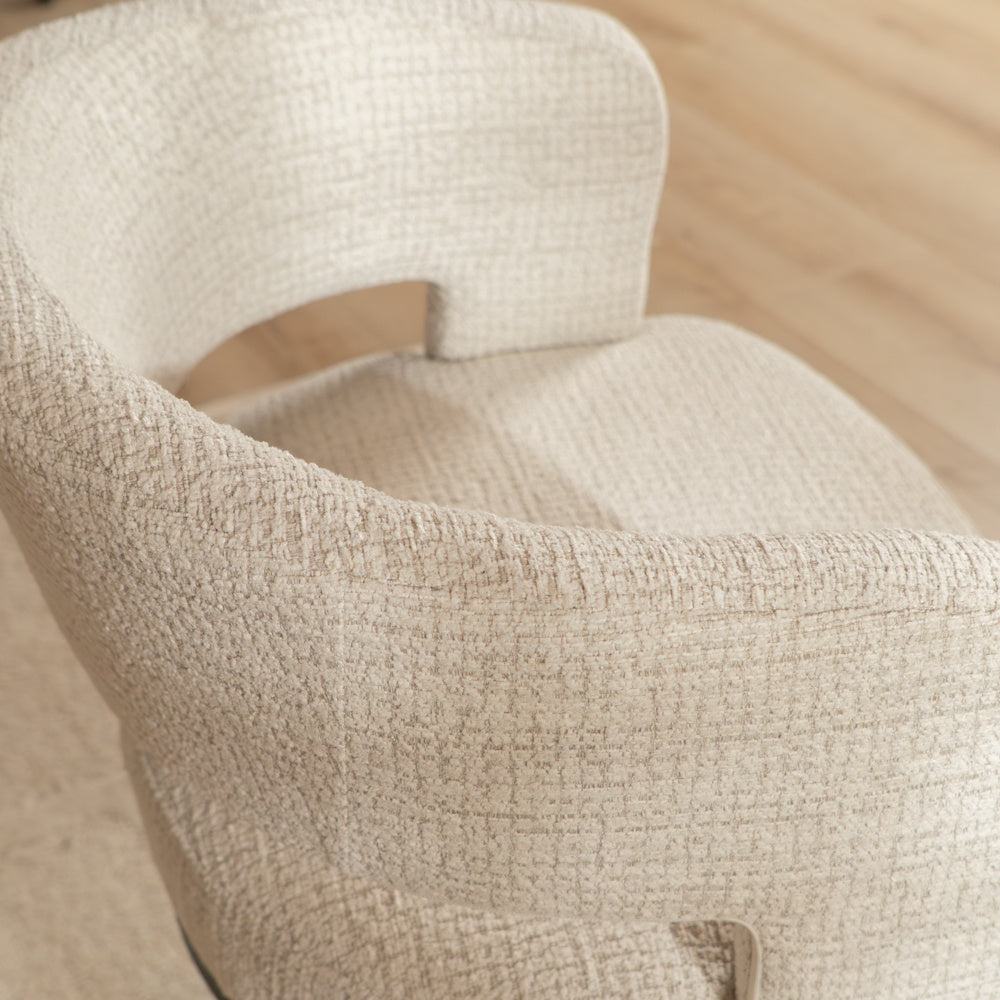 Swivel armchair Gino mottled fabric beige - image 6