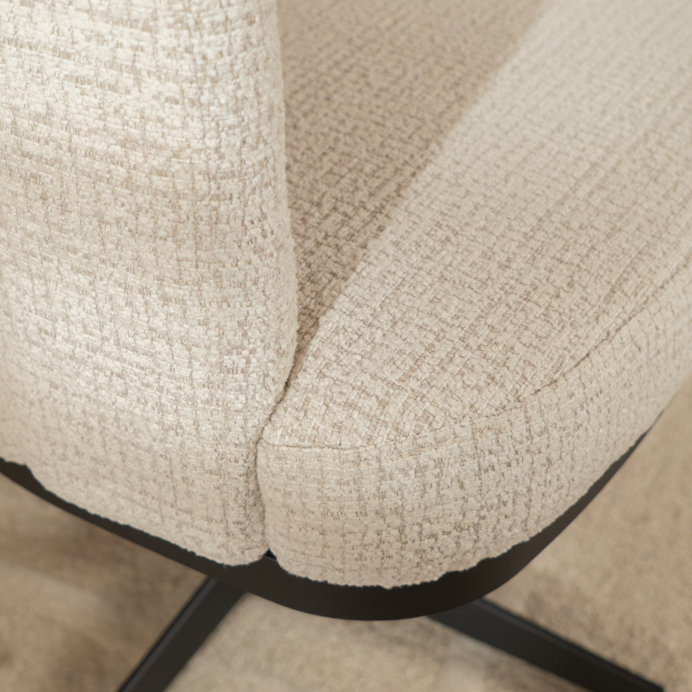 Swivel armchair Gino mottled fabric beige - image 8