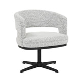 Swivel armchair Gino mixed fabric off white/black mixed