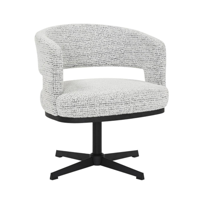 Swivel armchair Gino mixed fabric off white/black mixed