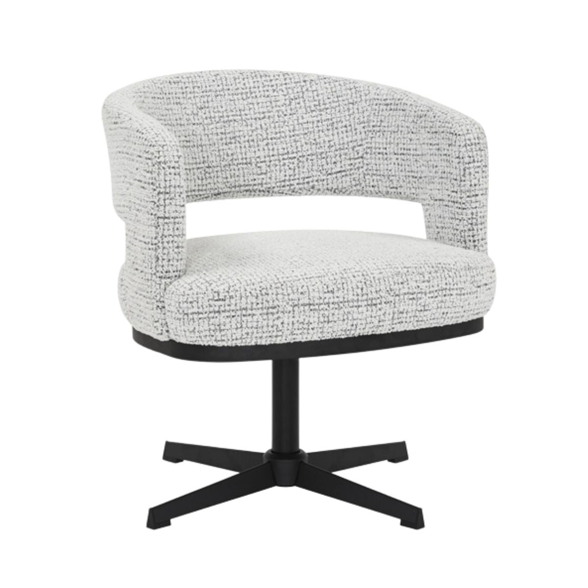 Swivel armchair Gino mixed fabric off white/black - image 10