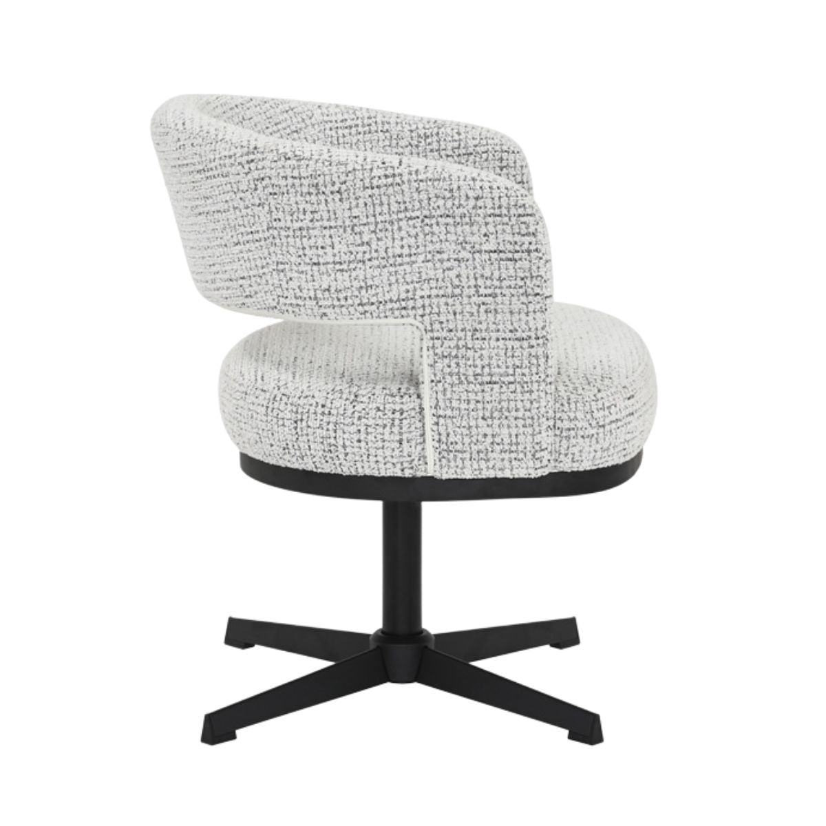 Swivel armchair Gino mixed fabric off white/black - image 12