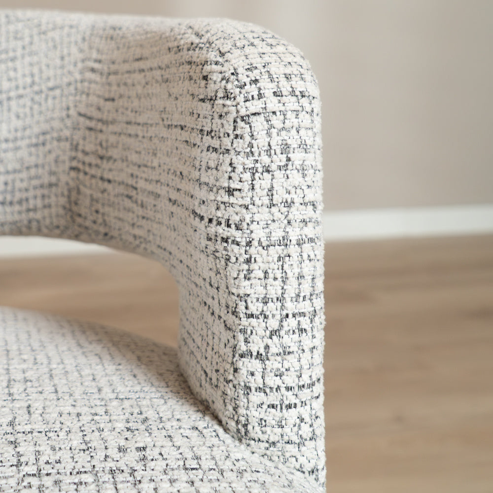 Swivel armchair Gino mixed fabric off white/black - image 3