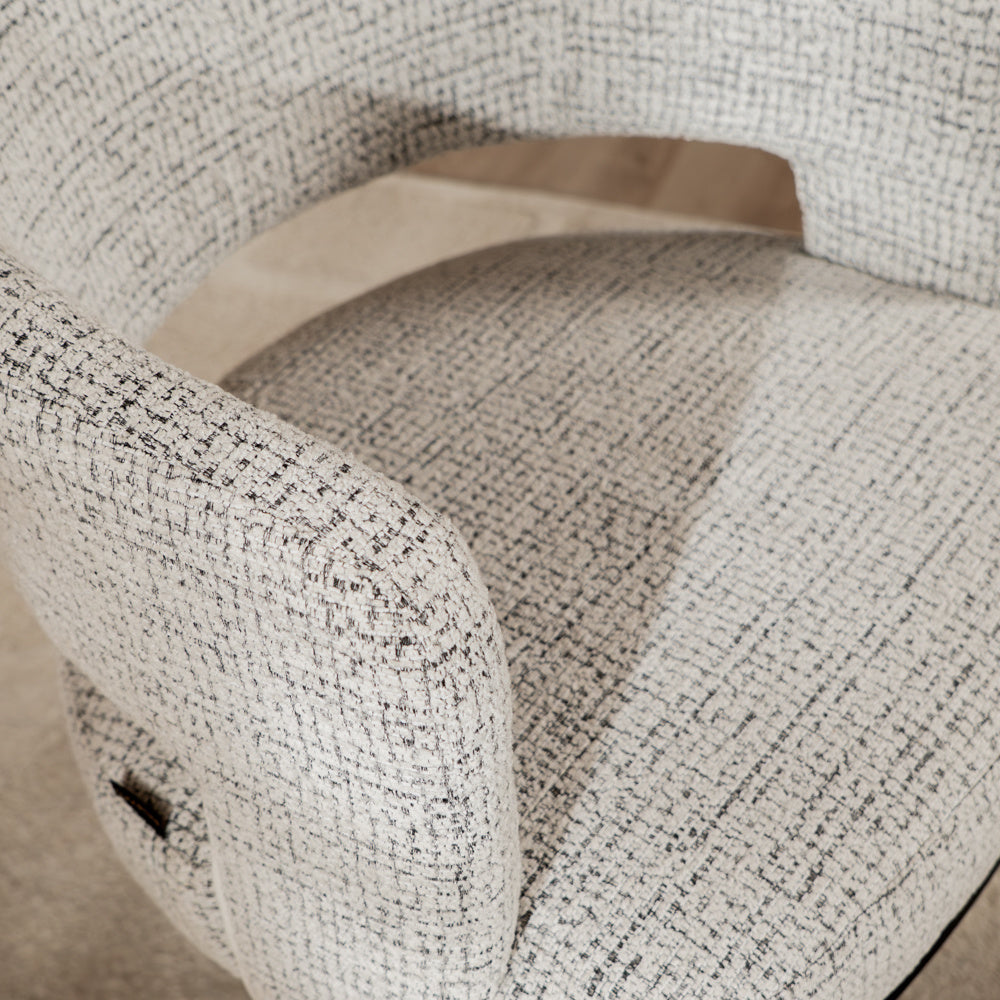 Swivel armchair Gino mixed fabric off white/black - image 8