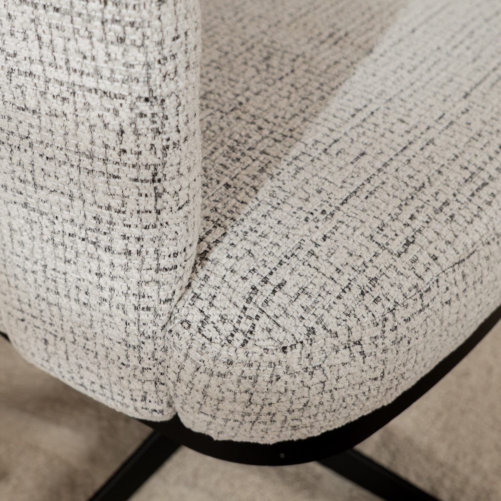 Swivel armchair Gino mixed fabric off white/black - image 7