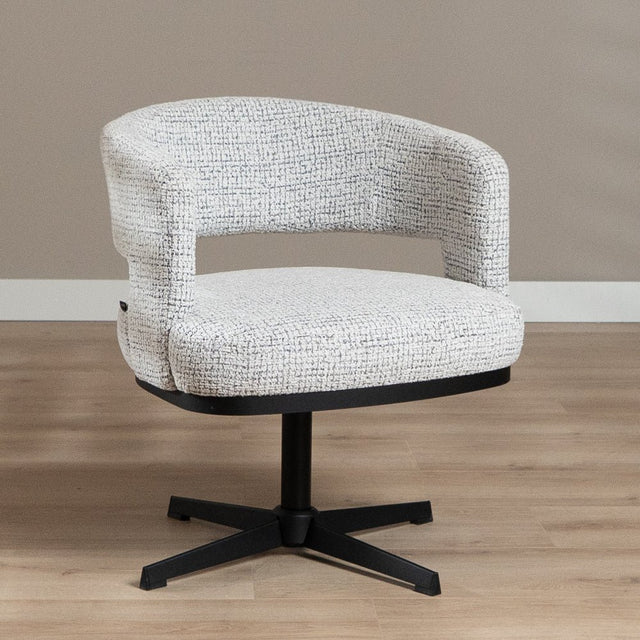 Swivel armchair Gino mixed fabric off white/black - image 2