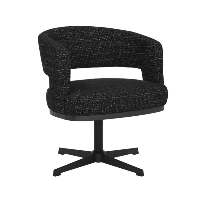 Swivel armchair Gino mixed black mixed fabric