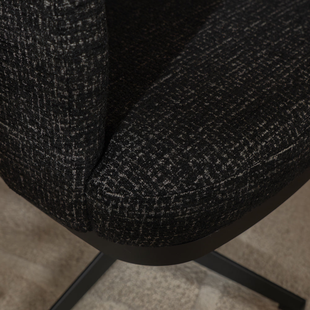 Swivel armchair Gino mixed fabric black - image 9