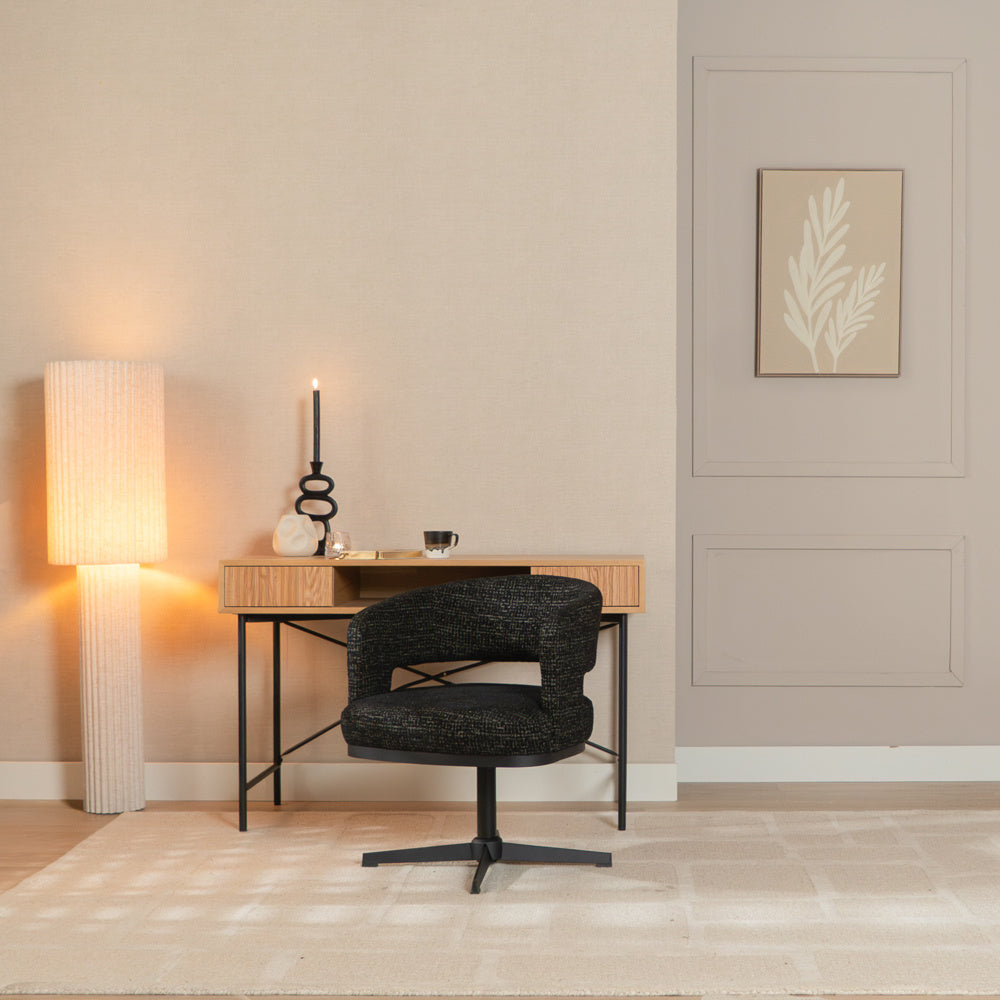 Swivel armchair Gino mixed fabric black - image 4