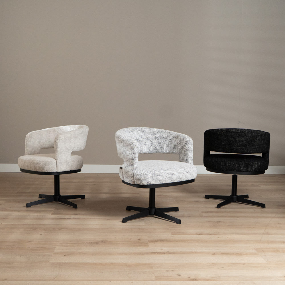 Gino swivel armchair black mixed fabric - image 10