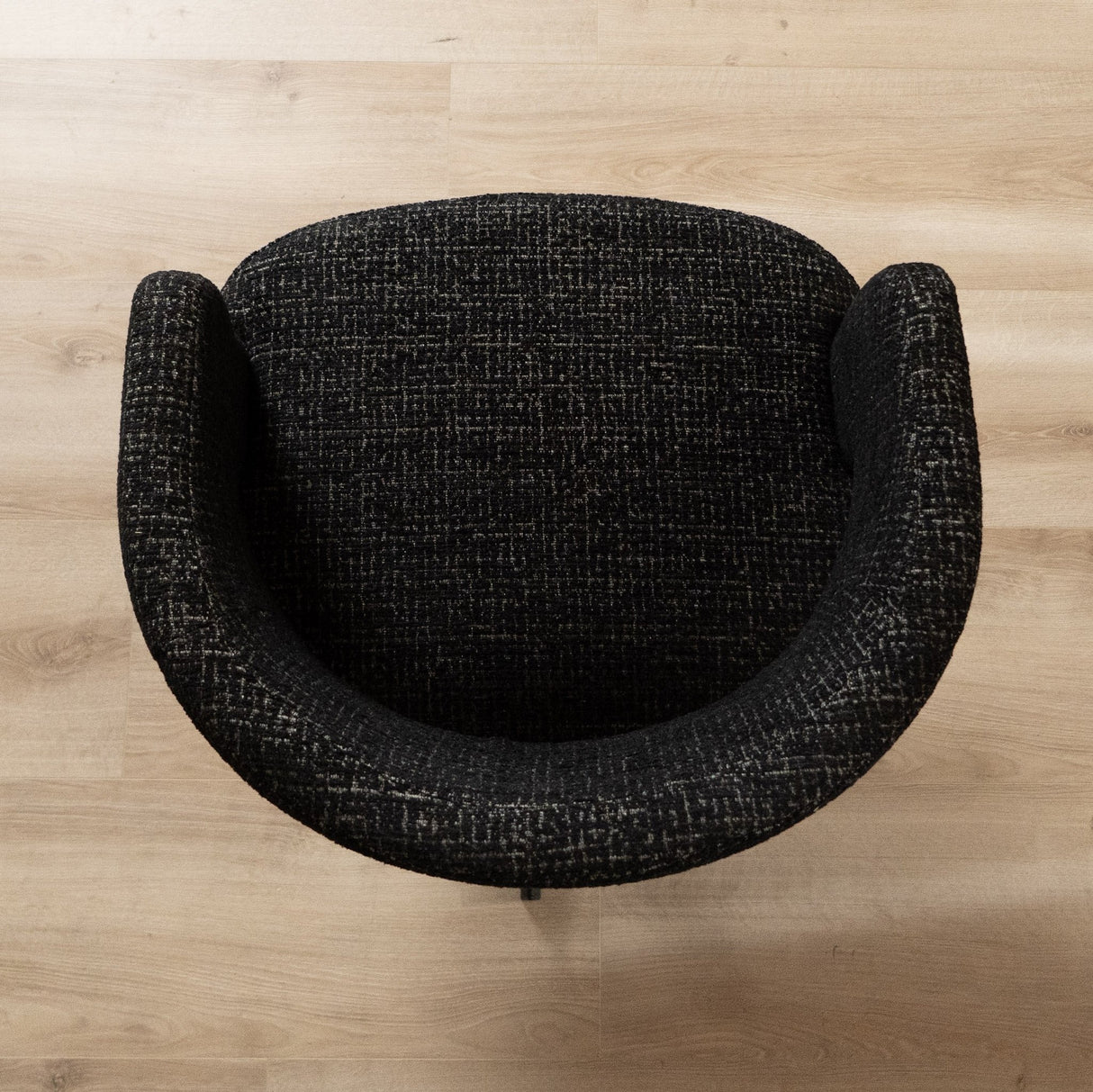 Swivel armchair Gino mixed fabric black - image 1