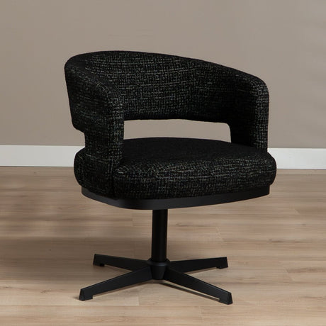 Swivel armchair Gino mixed fabric black - image 2