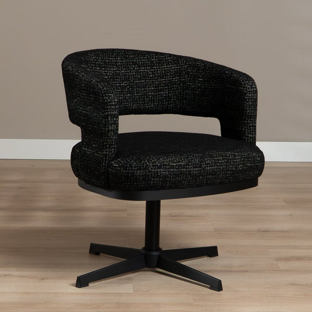 Swivel armchair Gino mixed fabric black - image 2