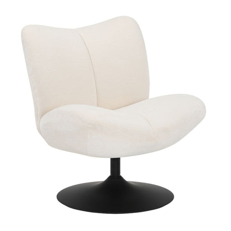 Swivel armchair Lise chenille off white