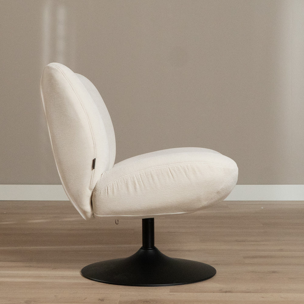 Swivel armchair Lise chenille off white - image 3