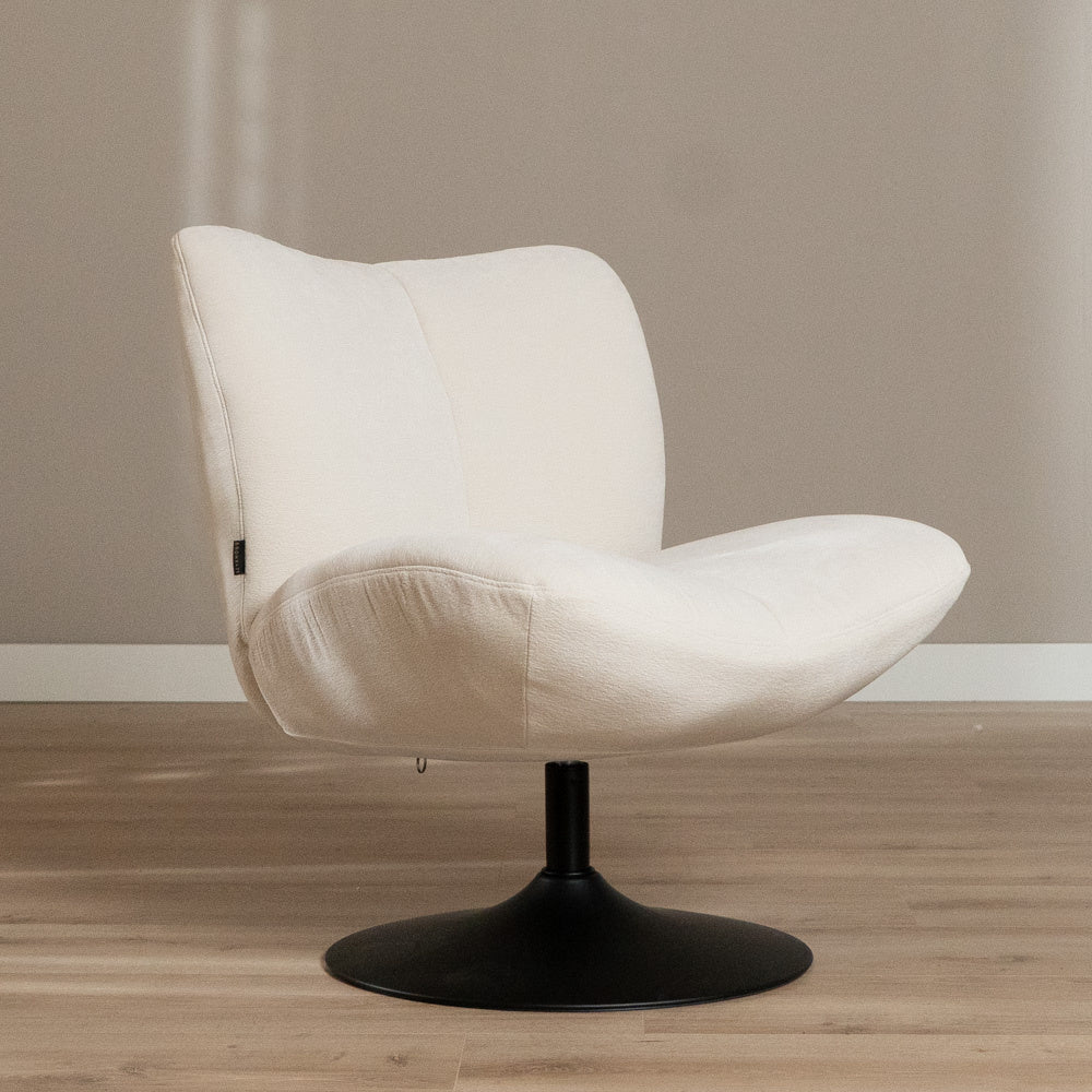 Swivel armchair Lise chenille off white - image 1