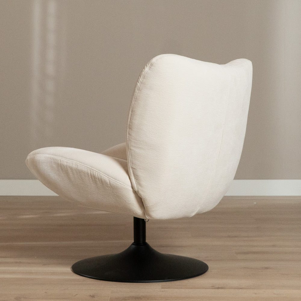 Swivel armchair Lise chenille off white - image 4