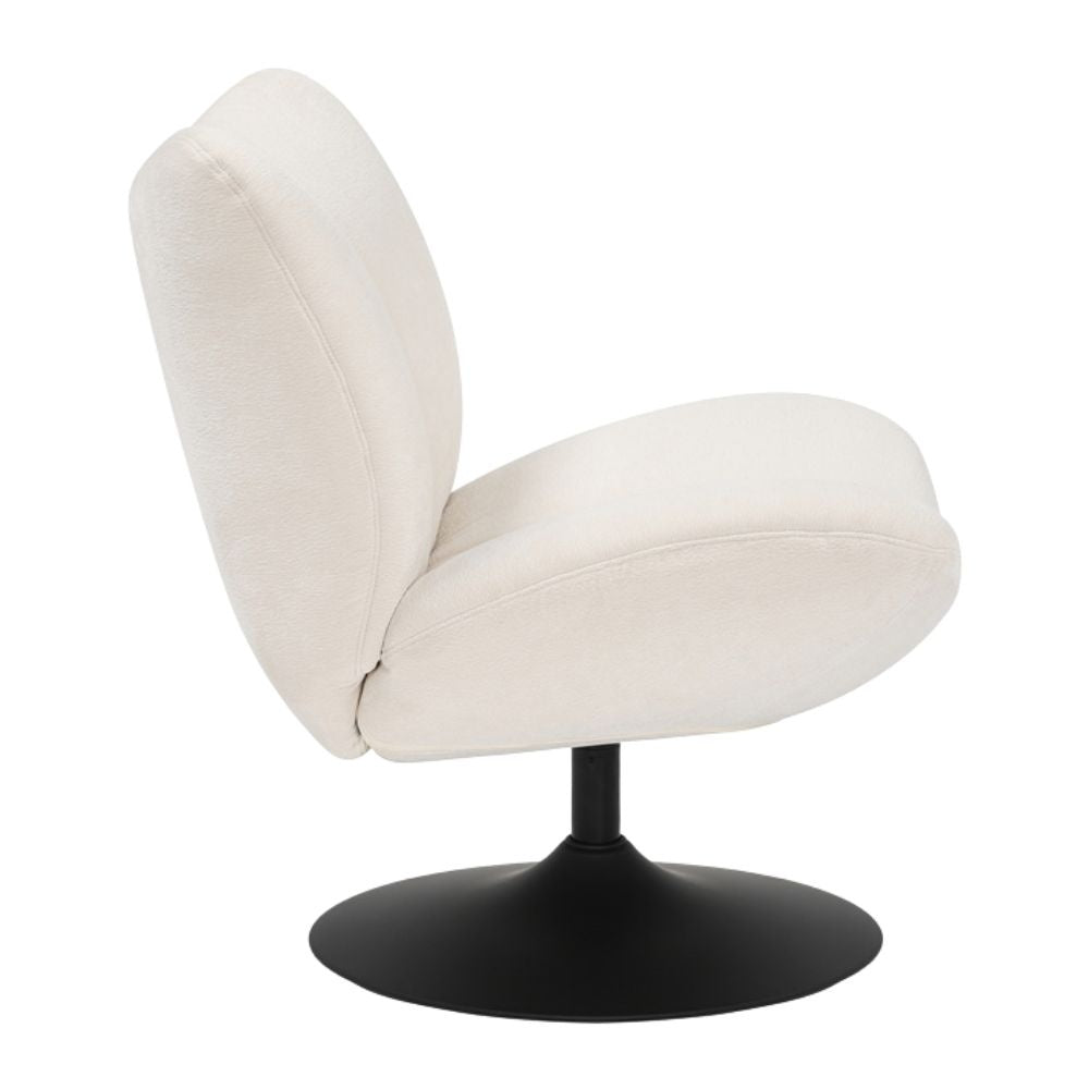 Swivel armchair Lise chenille off white - image 10
