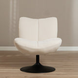 Swivel armchair Lise chenille off white - image 2