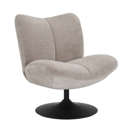 Swivel armchair Lise chenille taupe